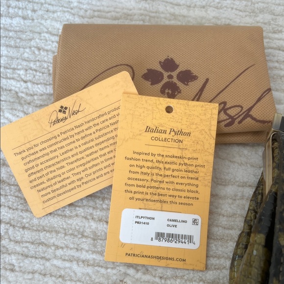 Patricia Nash Olive Snake Print Satchel - Picture 2 of 13